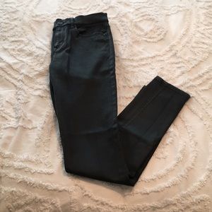 Black metallic like denim jeggings